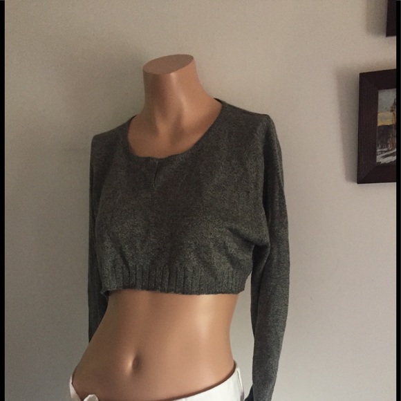 Anthropologie Tops - SzM wool mix Sandwich from Anthropologie crop top